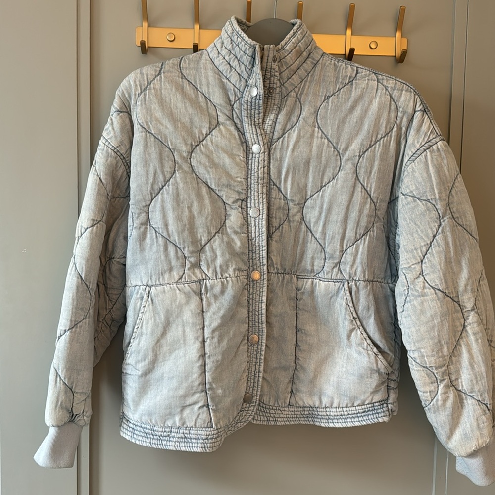Blank NYC Denim Quilted Puffer Jacket | Oversized